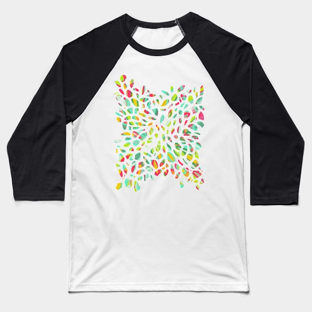 Carnival Drops No. 4: the 4th Piece to a Brightly Colored Abstract Art Series Baseball T-Shirt by AdrienneSmith.Artist